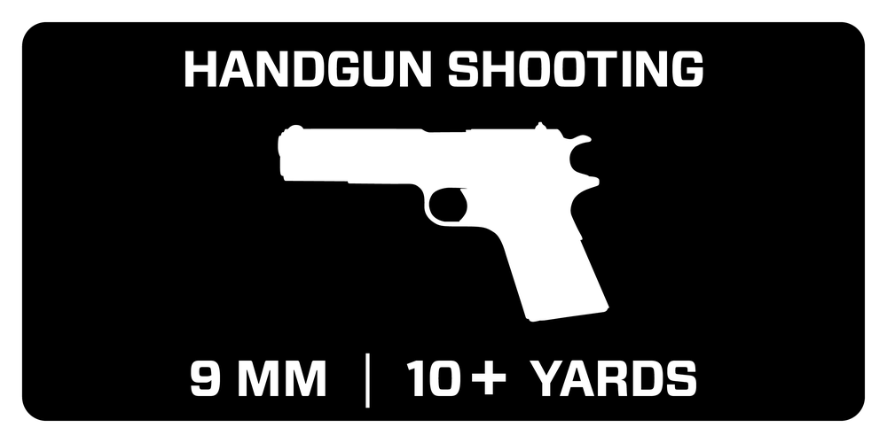 Recommended for Handgun Shooting - 9mm Luger at 10+ yards